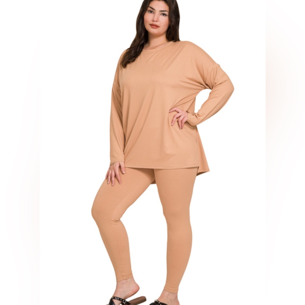 Dark Brush Kozy Round Neck Long Sleeve Microfiber Lounge Set